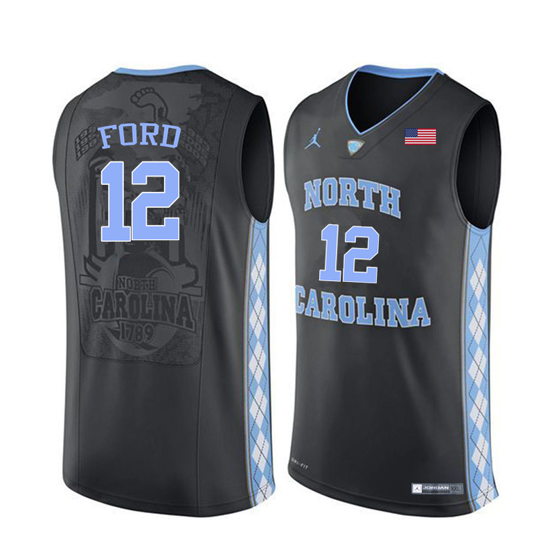 Men North Carolina Tar Heels #12 Phil Ford College Basketball Jerseys Sale-Black - Click Image to Close